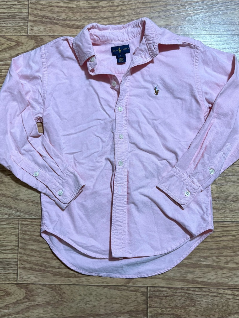 Ralph Lauren Light Pink Boys Youth Oxford Button Up Dress Shirt 8 Preppy Classic
